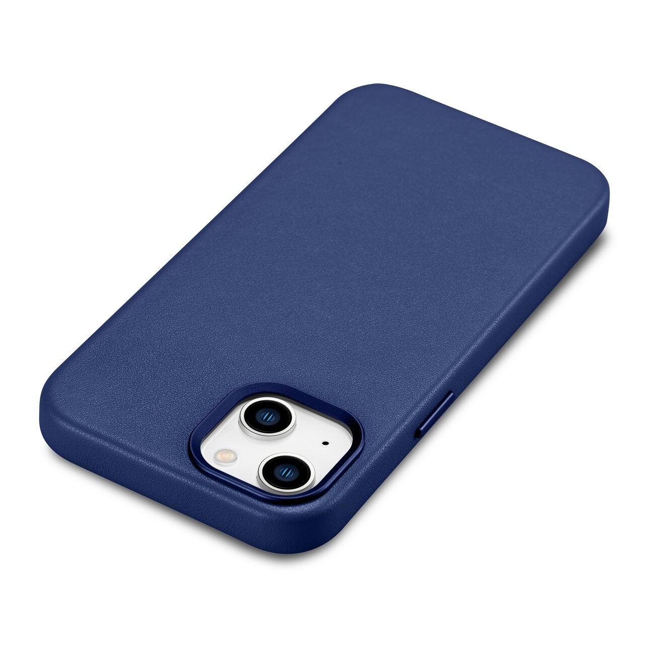 iCarer Case Leather cover for iPhone 14 Plus ekte lærveske blå (kompatibel med MagSafe)