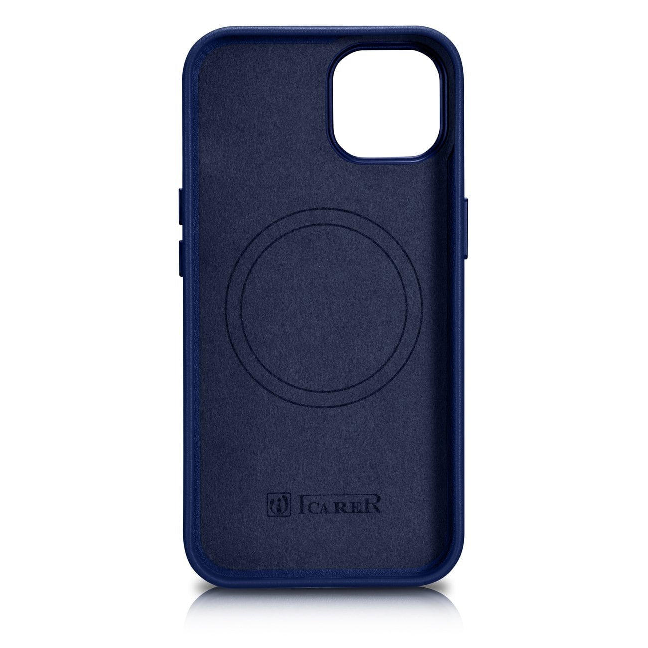 iCarer Case Leather cover for iPhone 14 Plus ekte lærveske blå (kompatibel med MagSafe)