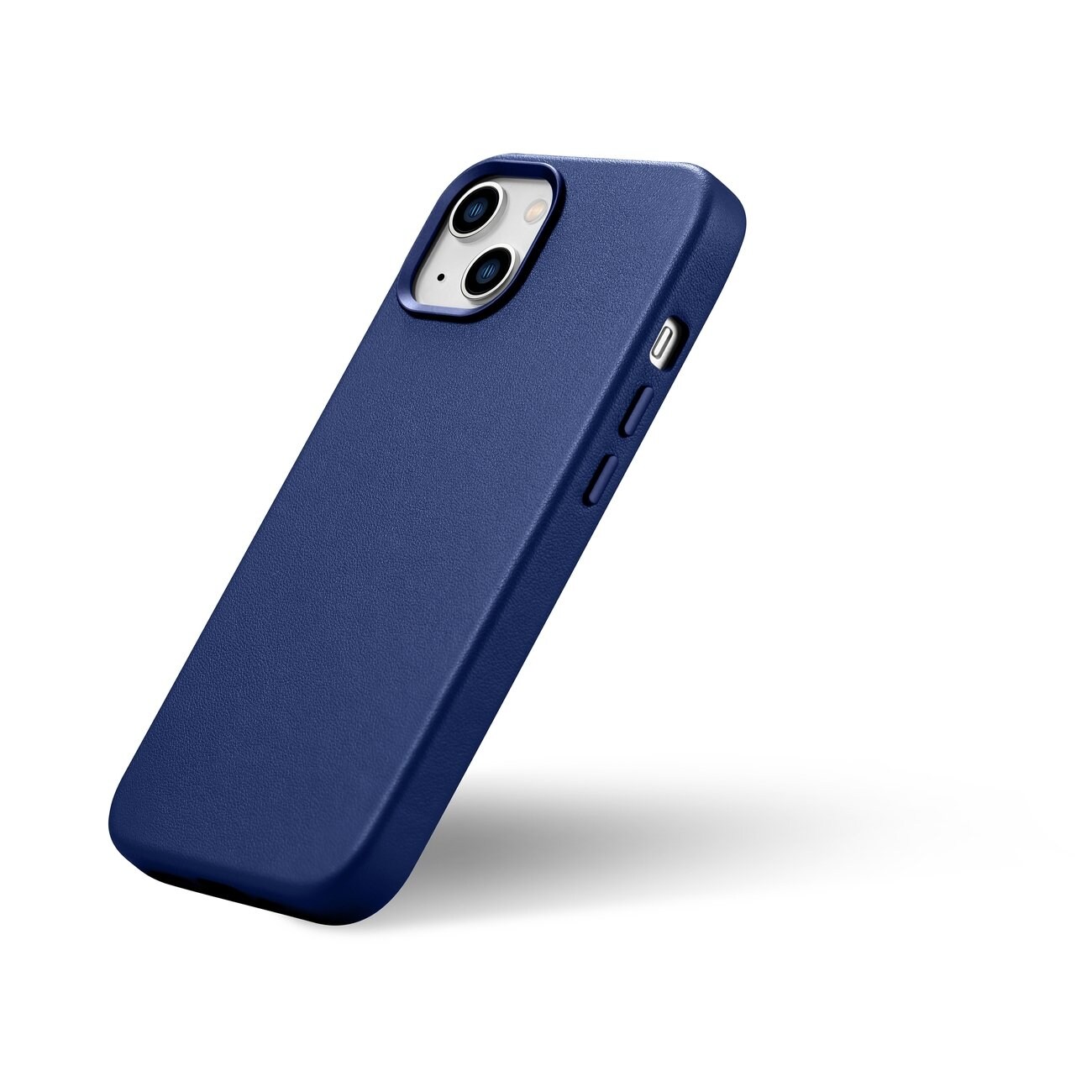 iCarer Case Leather cover for iPhone 14 Plus ekte lærveske blå (kompatibel med MagSafe)