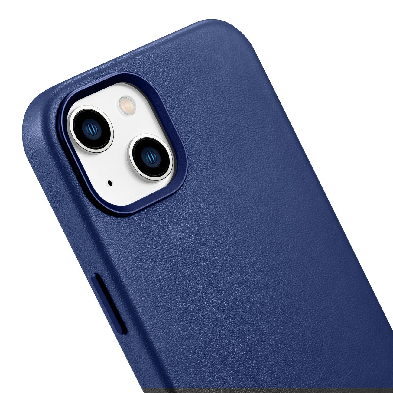 iCarer Case Leather cover for iPhone 14 Plus ekte lærveske blå (kompatibel med MagSafe)