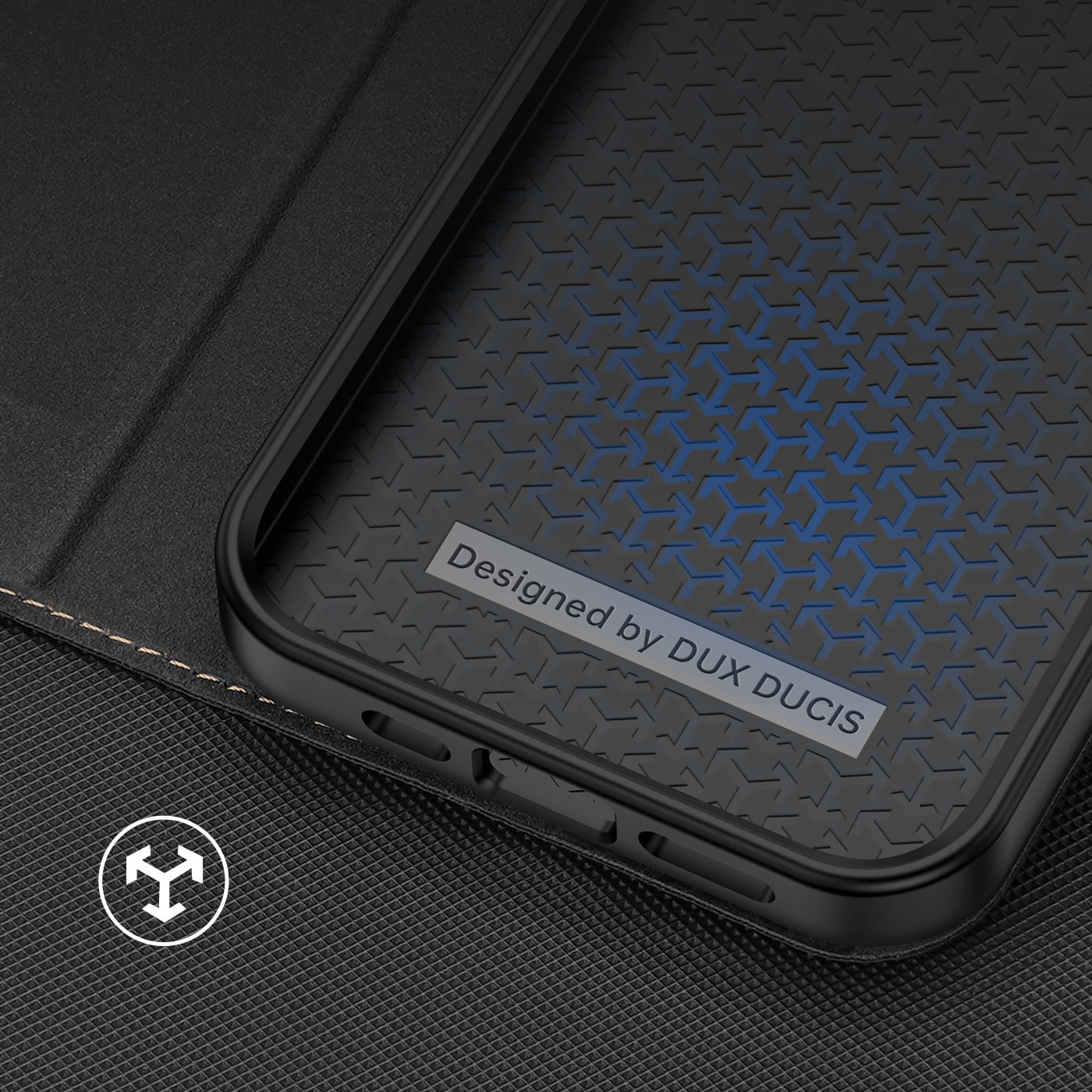 Dux Ducis Skin X2-etui for iPhone 14 Plus-etui med magnetisk klaff svart