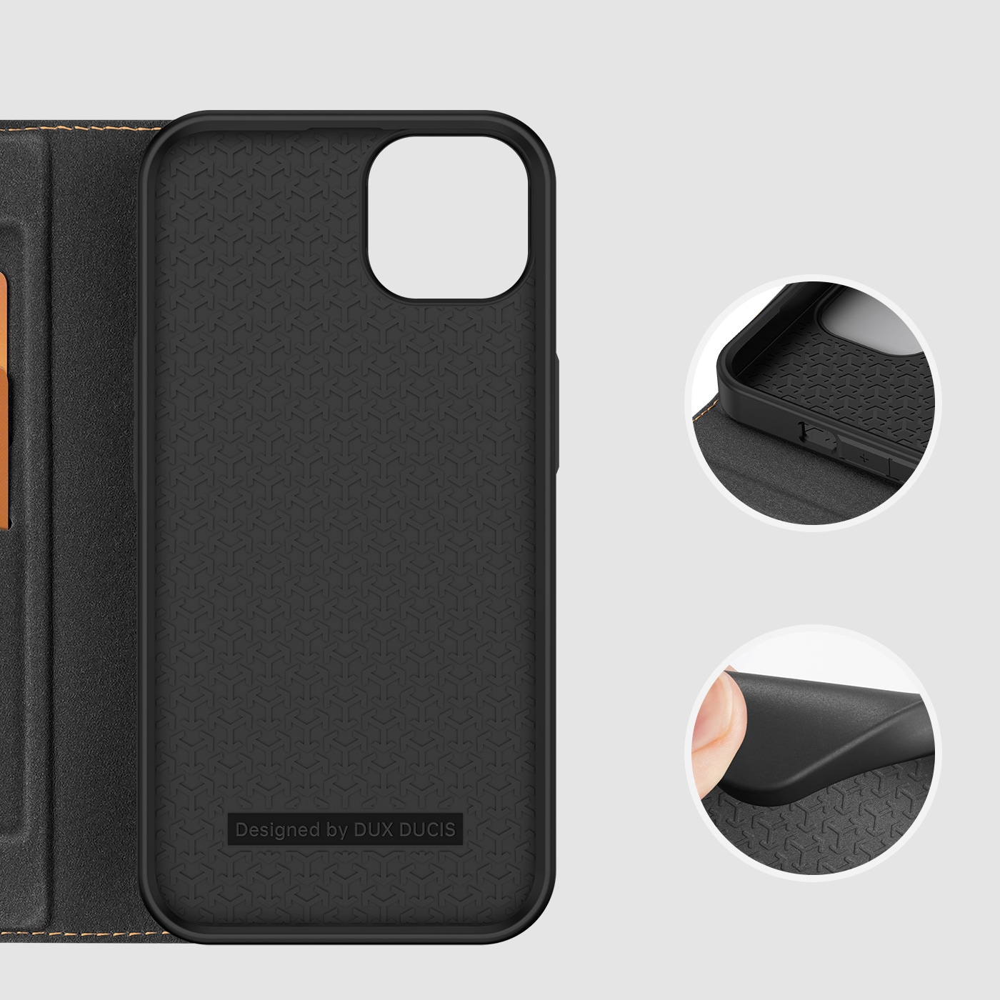 Dux Ducis Skin X2-etui for iPhone 14 Plus-etui med magnetisk klaff svart