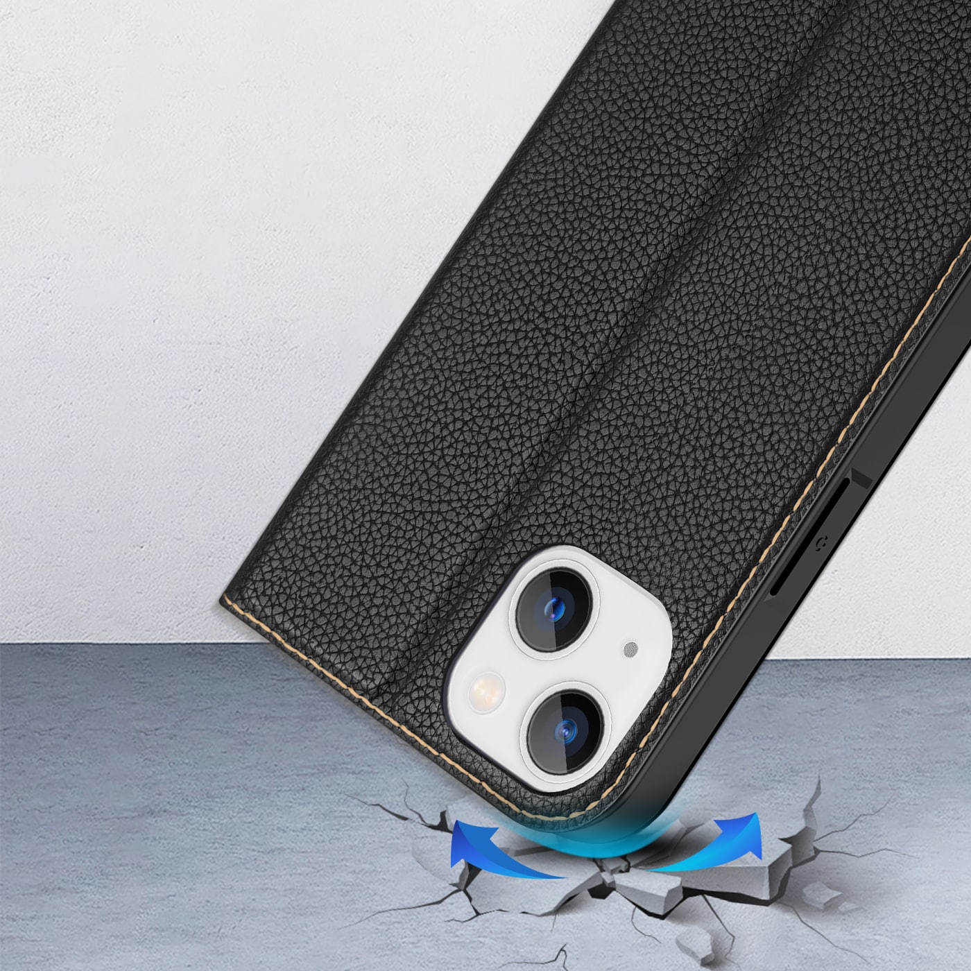 Dux Ducis Skin X2-etui for iPhone 14 Plus-etui med magnetisk klaff svart
