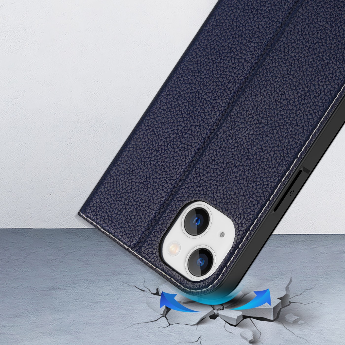 Dux Ducis Skin X2-etui til iPhone 14 Plus-etui med magnetisk klaff blå