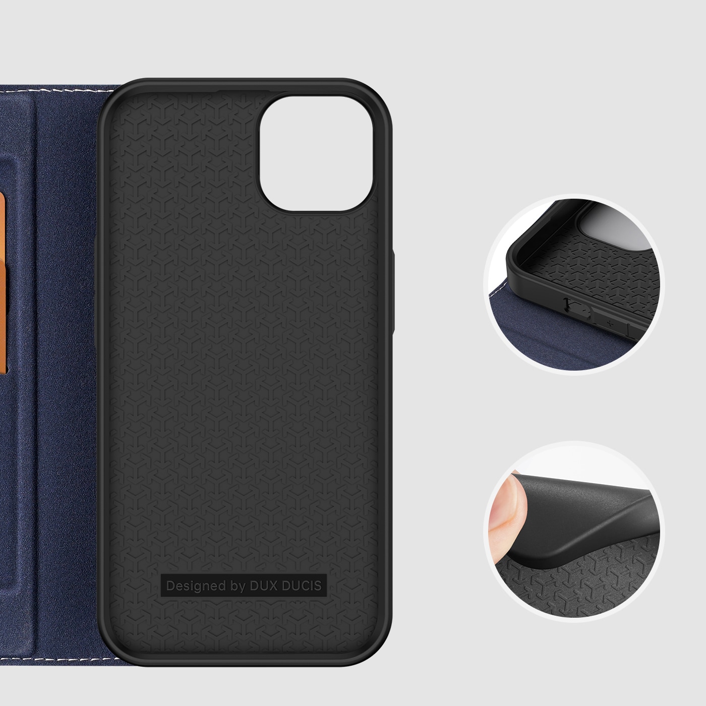 Dux Ducis Skin X2-etui til iPhone 14 Plus-etui med magnetisk klaff blå