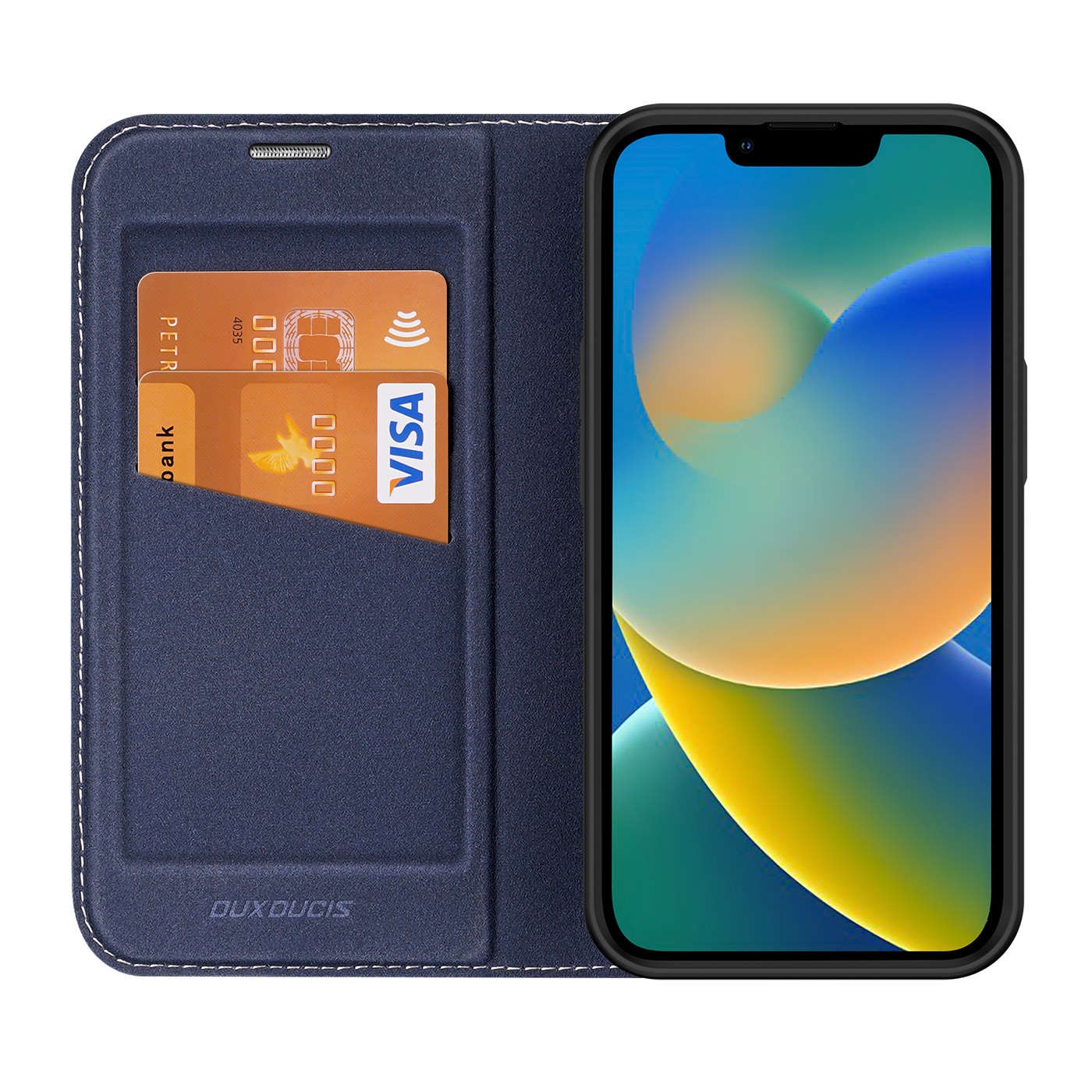 Dux Ducis Skin X2-etui til iPhone 14 Plus-etui med magnetisk klaff blå