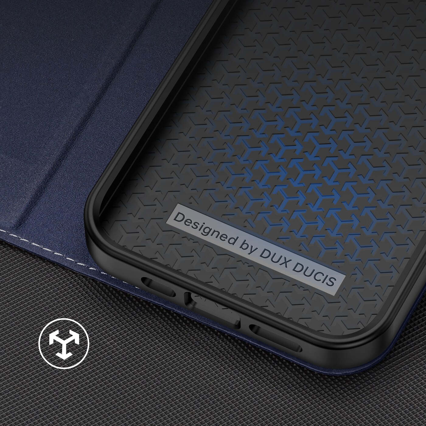 Dux Ducis Skin X2-etui til iPhone 14 Plus-etui med magnetisk klaff blå