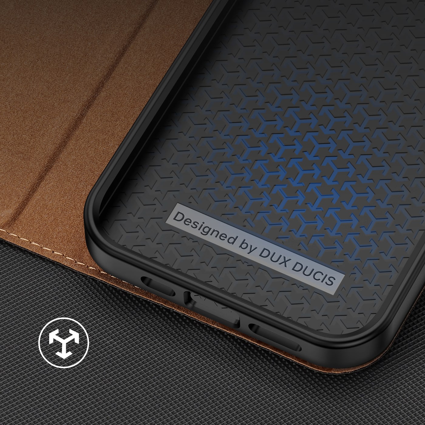 Dux Ducis Skin X2-etui for iPhone 14 Plus-etui med magnetisk klaff brun