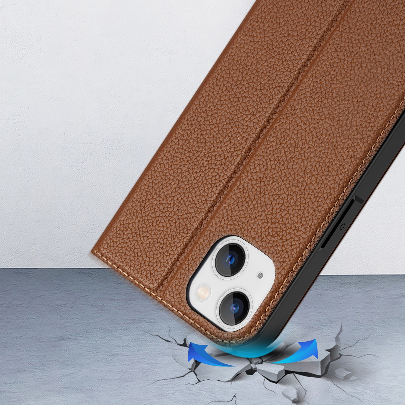 Dux Ducis Skin X2-etui for iPhone 14 Plus-etui med magnetisk klaff brun