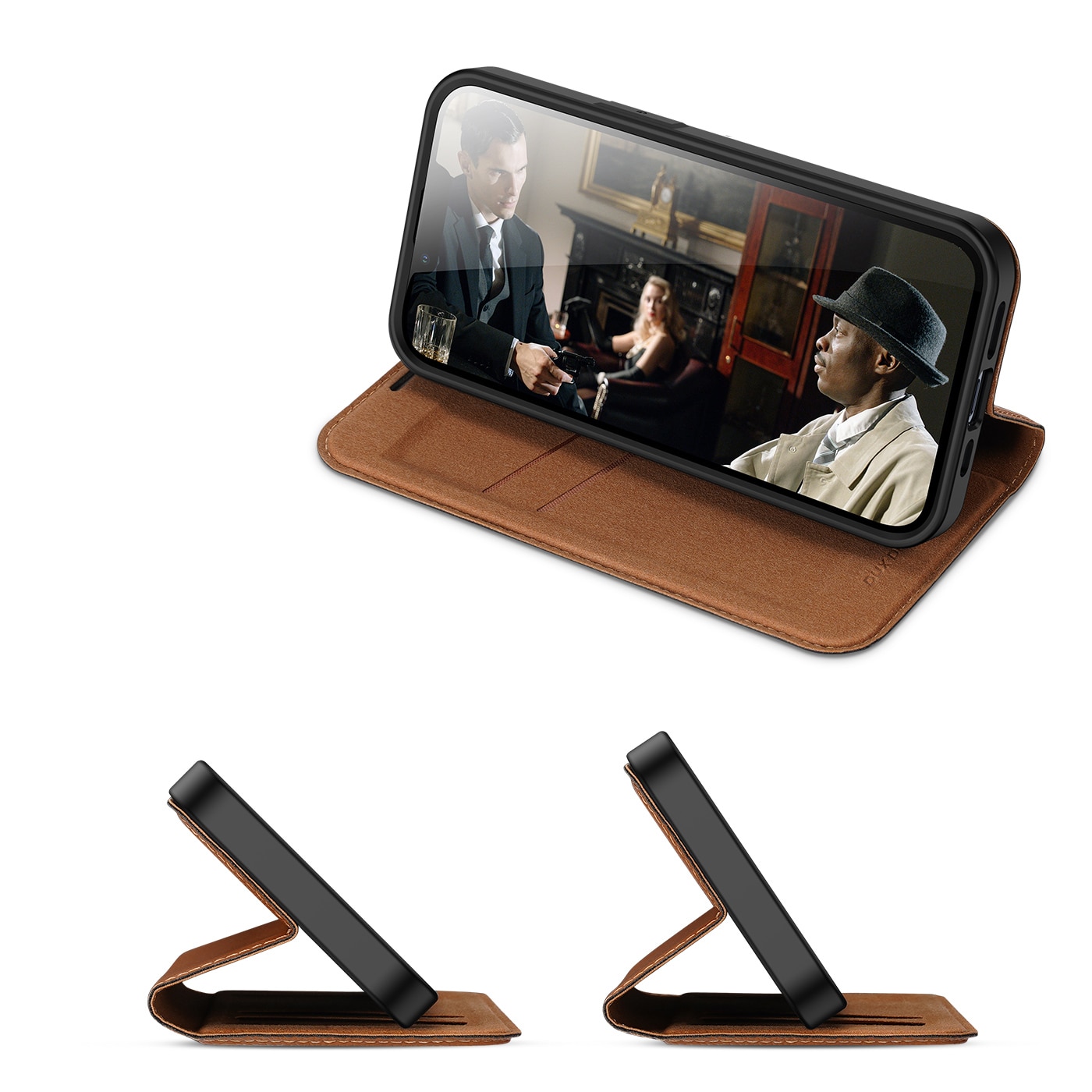 Dux Ducis Skin X2-etui for iPhone 14 Plus-etui med magnetisk klaff brun