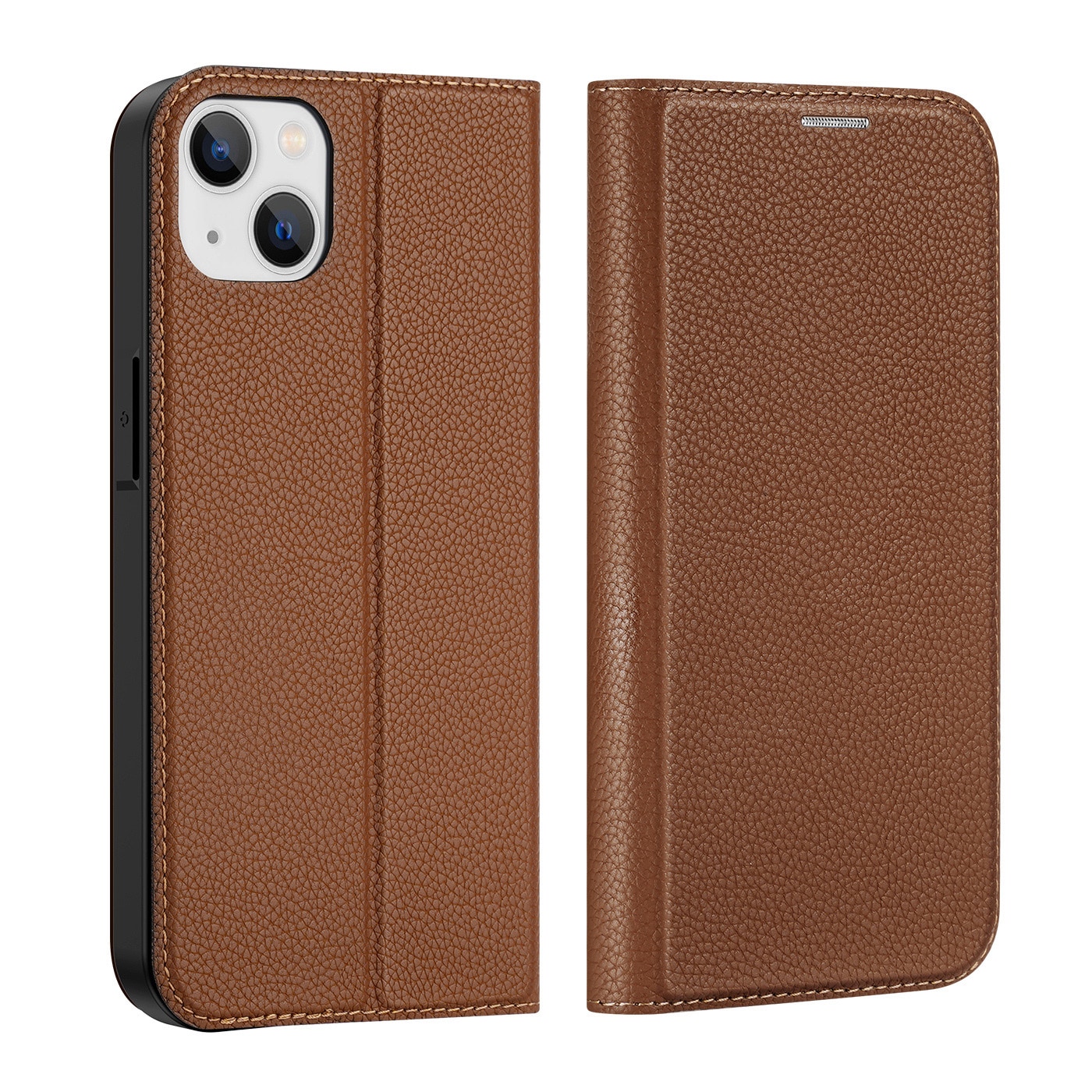 Dux Ducis Skin X2-etui for iPhone 14 Plus-etui med magnetisk klaff brun