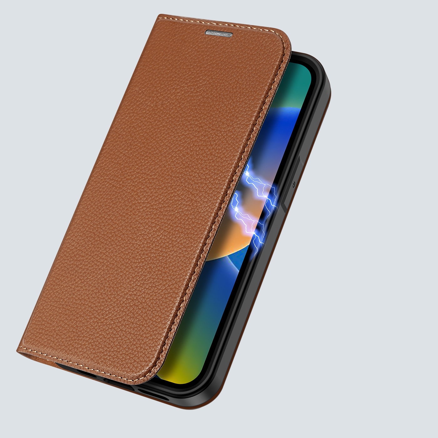 Dux Ducis Skin X2-etui for iPhone 14 Plus-etui med magnetisk klaff brun