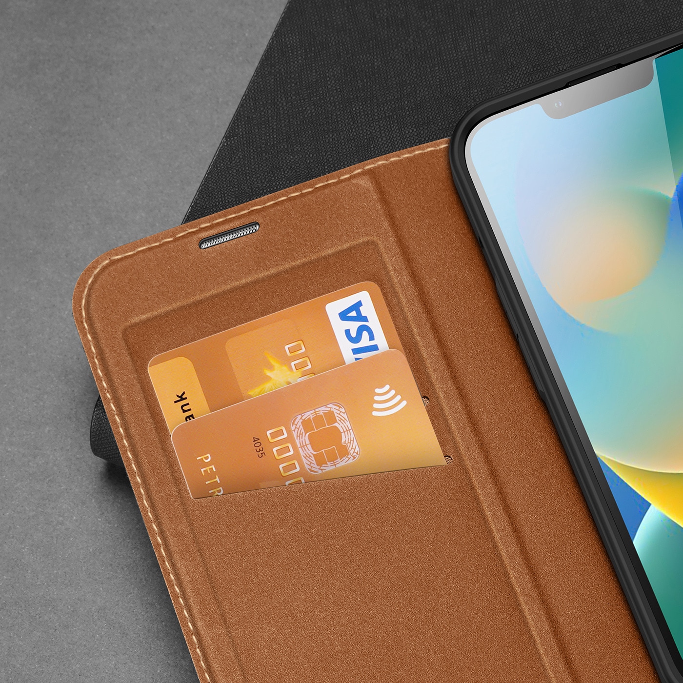 Dux Ducis Skin X2-etui for iPhone 14 Plus-etui med magnetisk klaff brun
