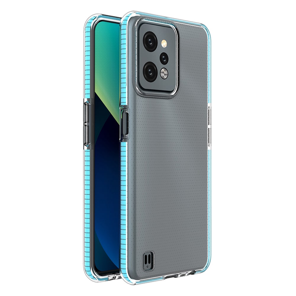 Fjærveske for Realme C31 silikondeksel med ramme lyseblå