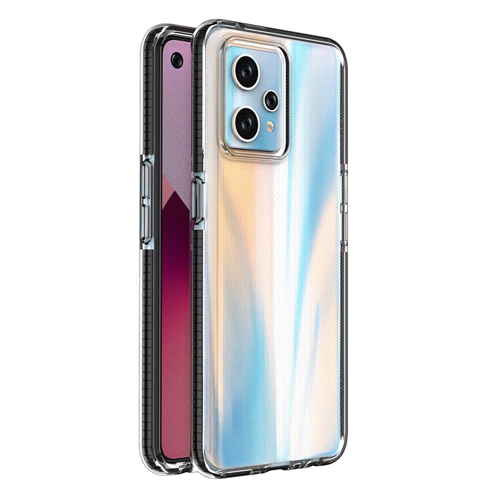 Fjærveske for Realme 9 Pro+ / Realme 9 silikondeksel med ramme svart
