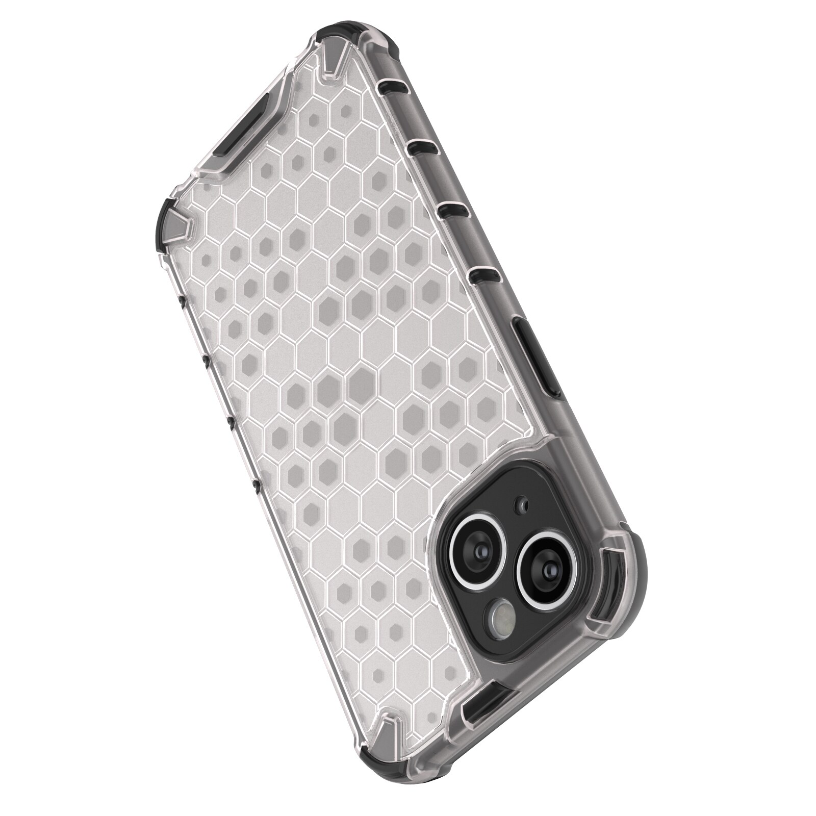 Honeycomb-etui for iPhone 14 pansret hybriddeksel svart