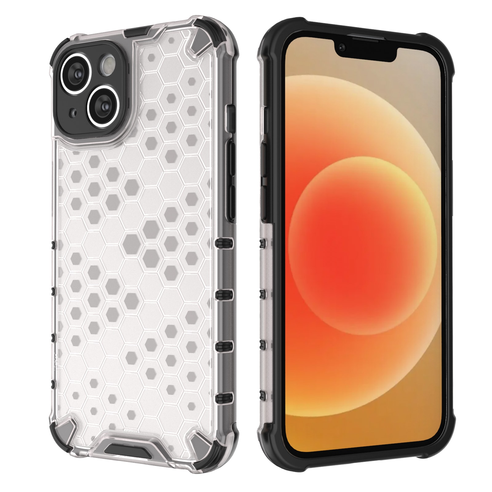 Honeycomb-etui for iPhone 14 pansret hybriddeksel blå