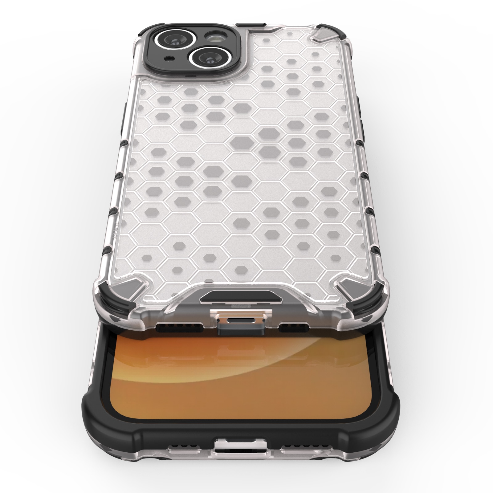 Honeycomb-etui for iPhone 14 Plus pansret hybriddeksel blå