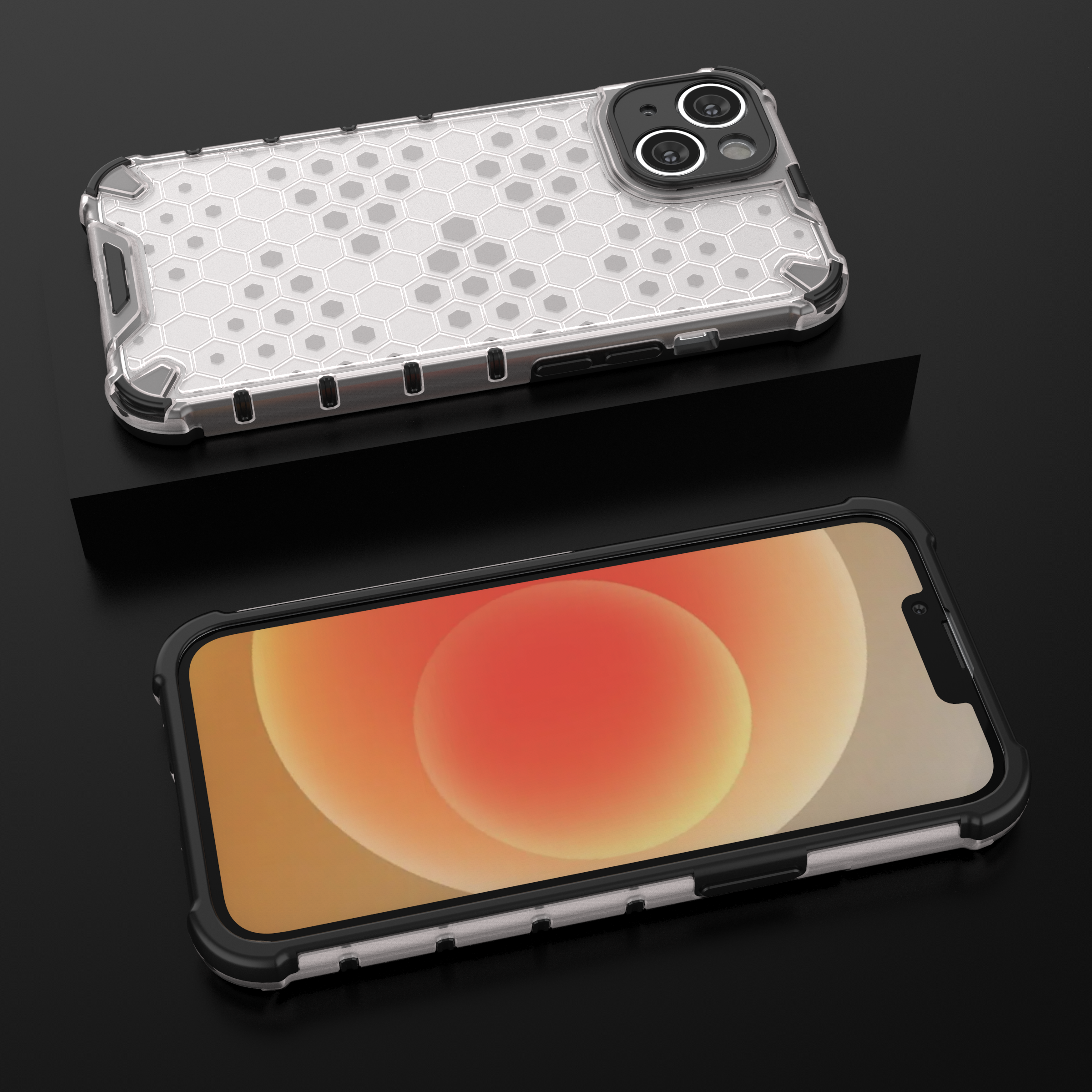 Honeycomb-etui for iPhone 14 Plus pansret hybriddeksel blå