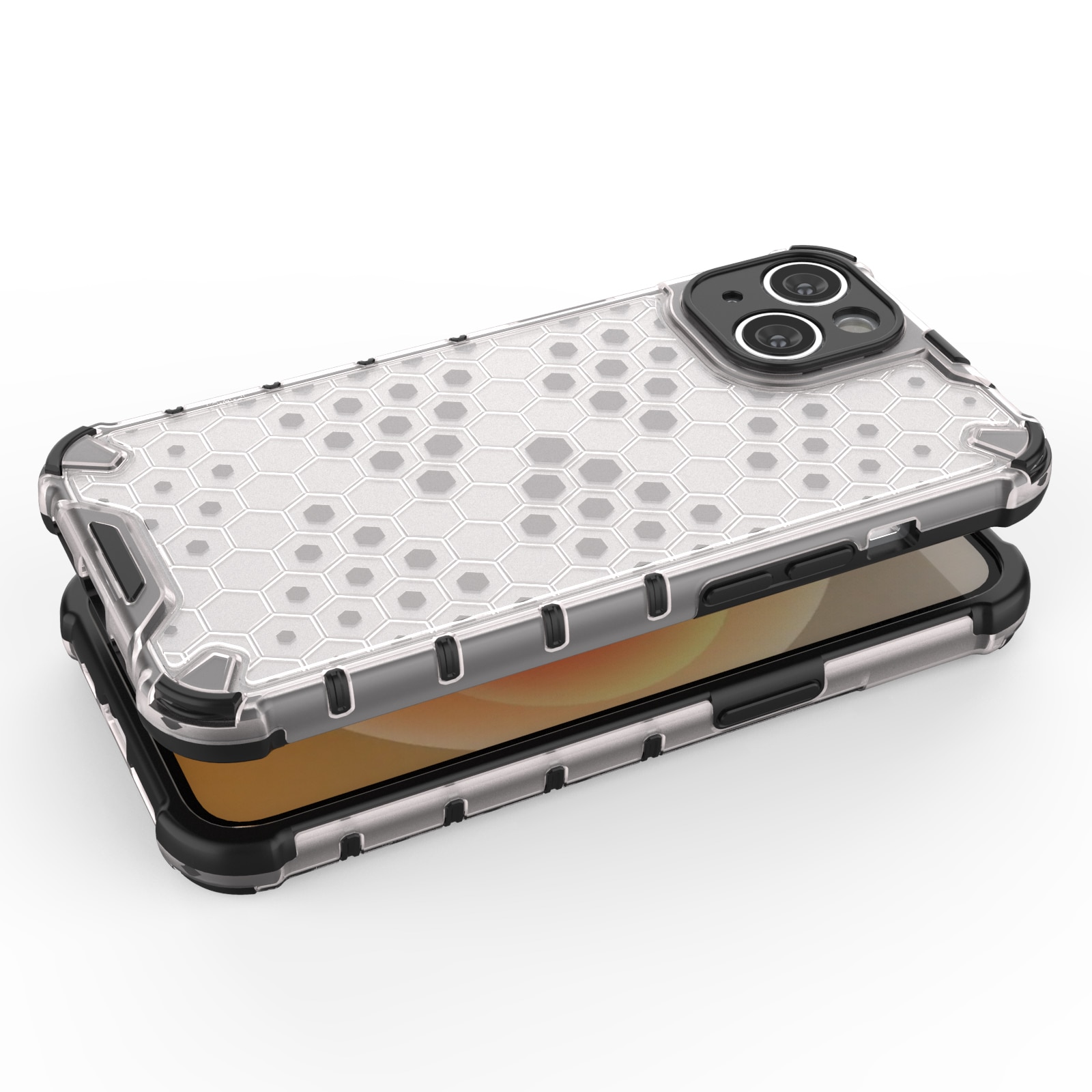 Honeycomb-etui for $ 0000010n 14 Plus pansret hybriddeksel gjennomsiktig