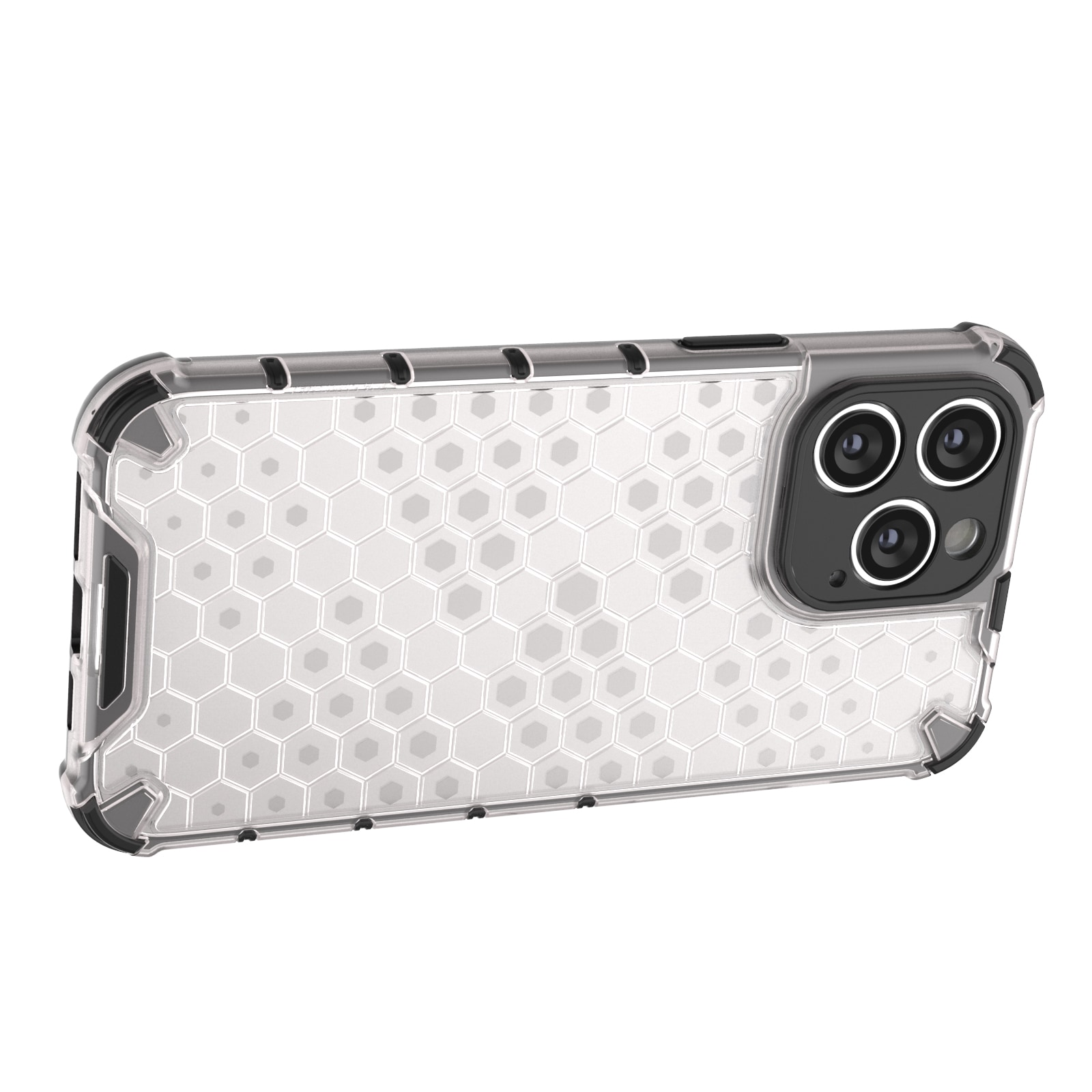 Honeycomb-etui for iPhone 14 Pro Max pansret hybriddeksel svart