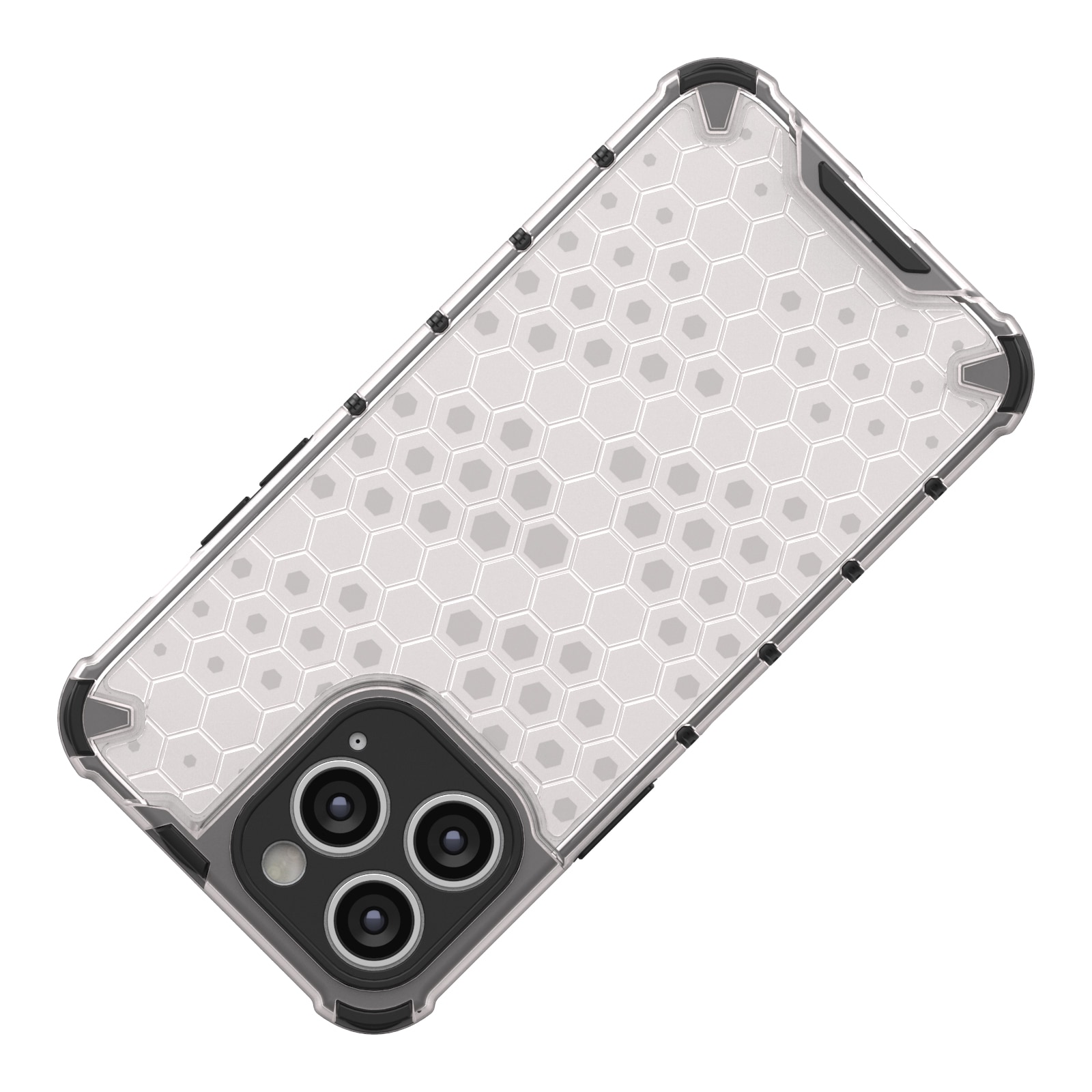 Honeycomb-etui for iPhone 14 Pro Max pansret hybriddeksel svart