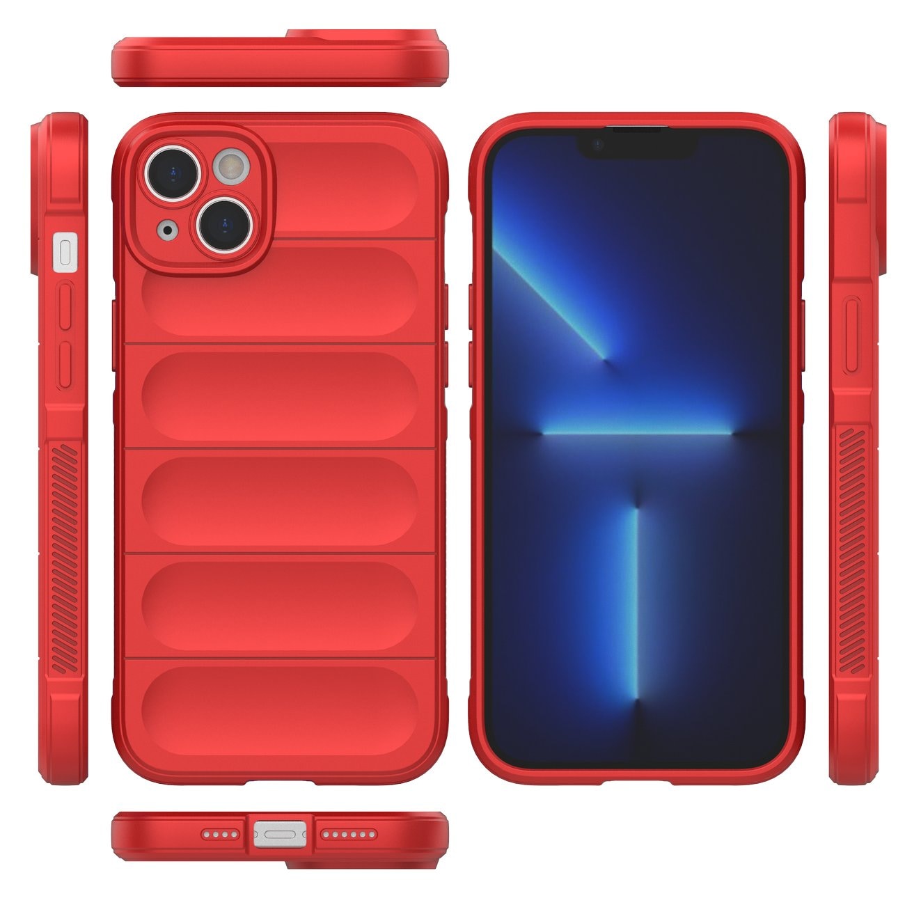 Magic Shield Case-etui for iPhone 14 Plus fleksibelt pansredeksel rødt