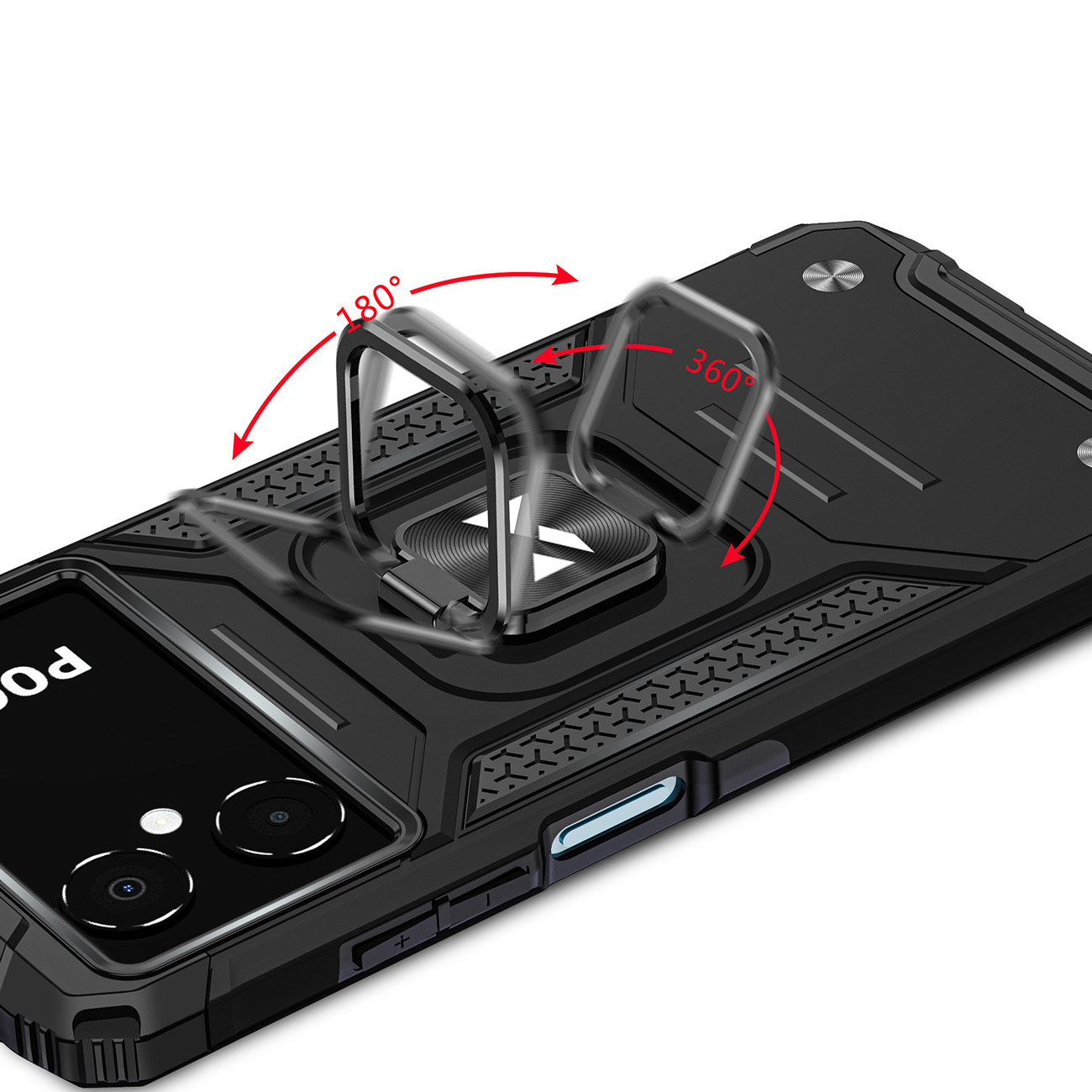 Wozinsky Ring Armor-etui for Samsung Galaxy A03 pansrede deksel magnetisk holder ring svart