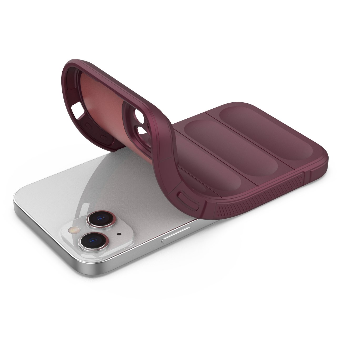 Magic Shield Case-etui for iPhone 14 Plus elastisk panseretui i burgunder