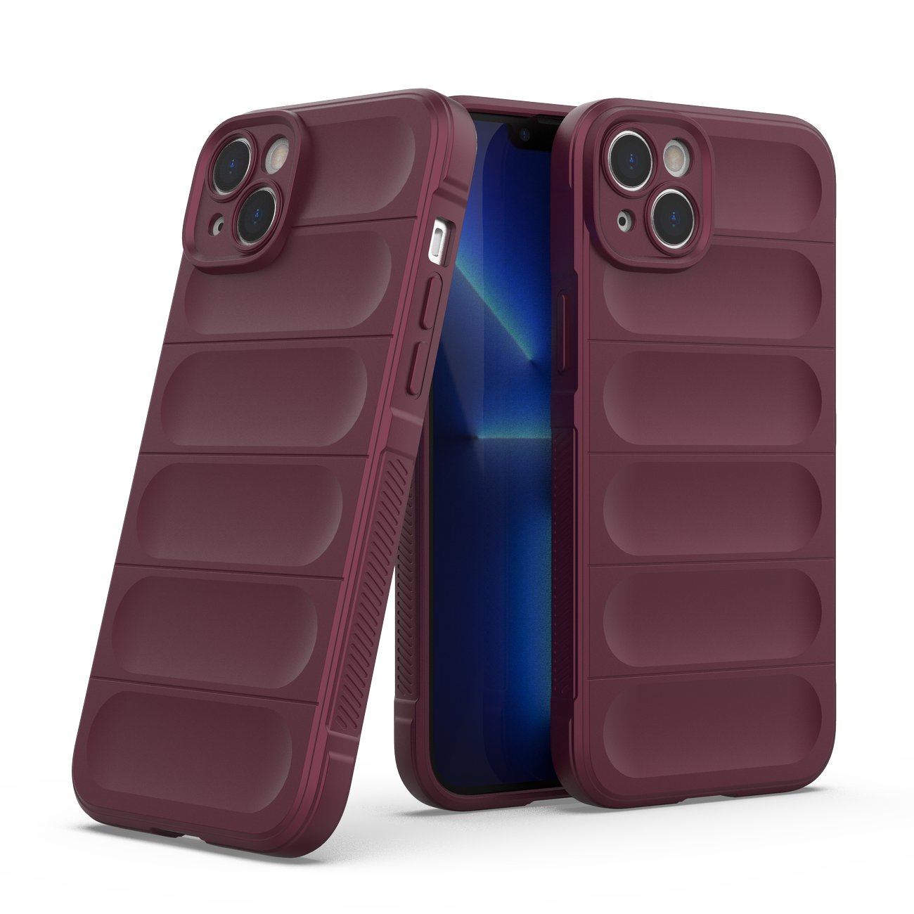 Magic Shield Case-etui for iPhone 14 Plus elastisk panseretui i burgunder