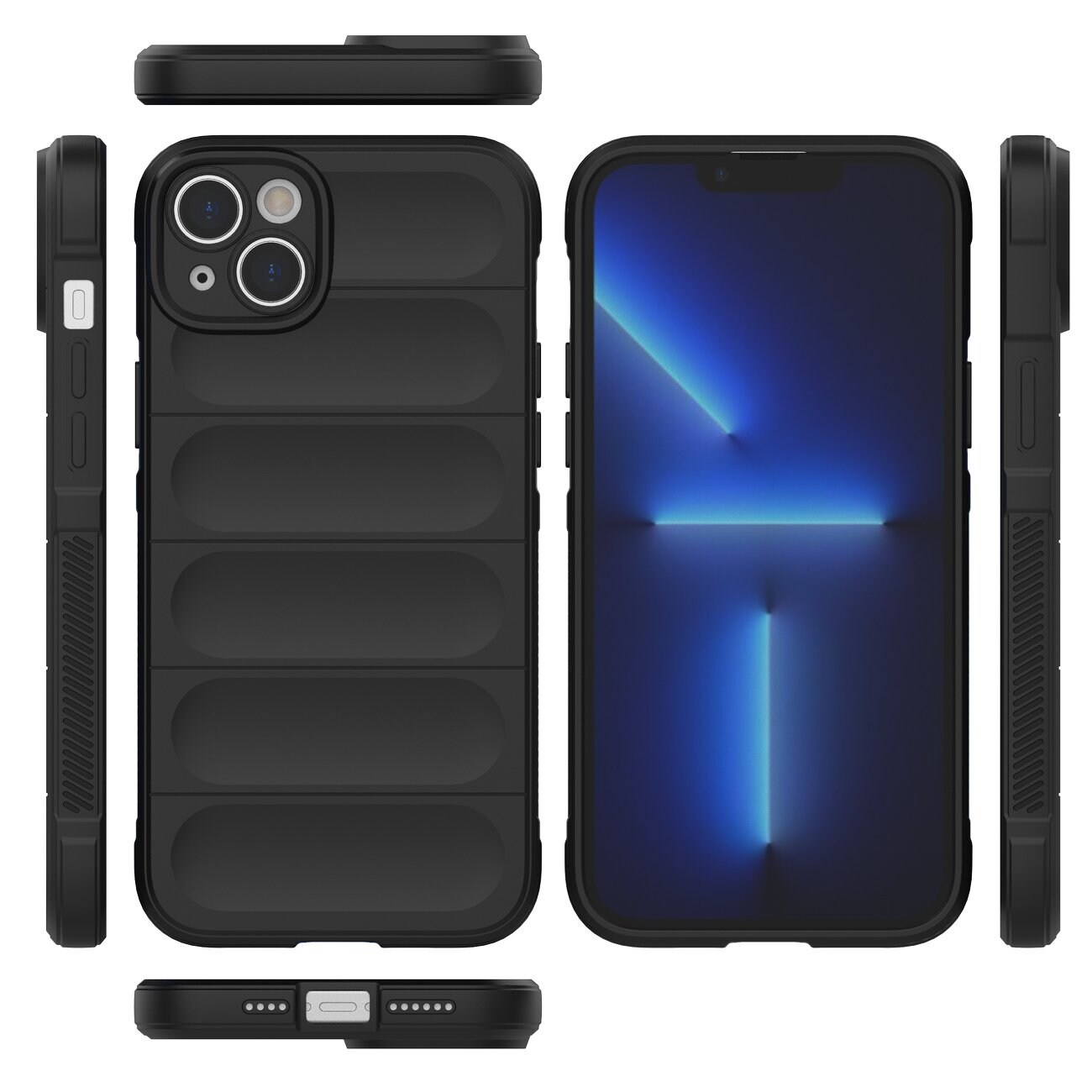 Magic Shield Case-etui for iPhone 14 Plus fleksibelt pansret mørkeblått deksel