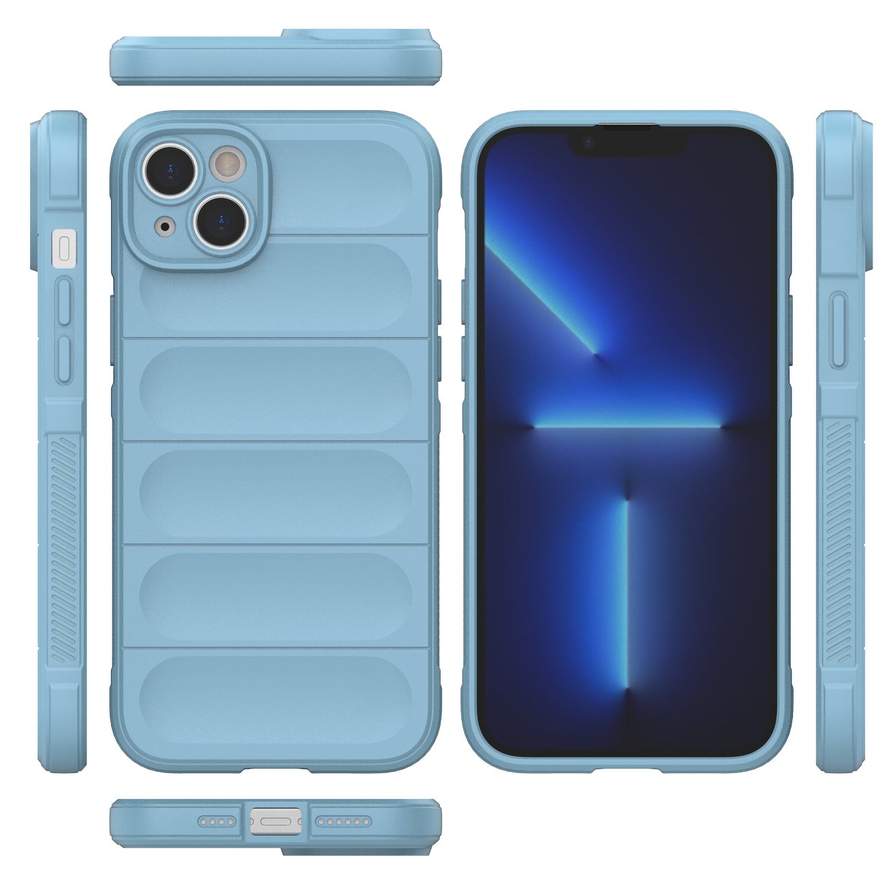 Magic Shield Case-etui for iPhone 14 Plus fleksibelt panseretui lyseblått