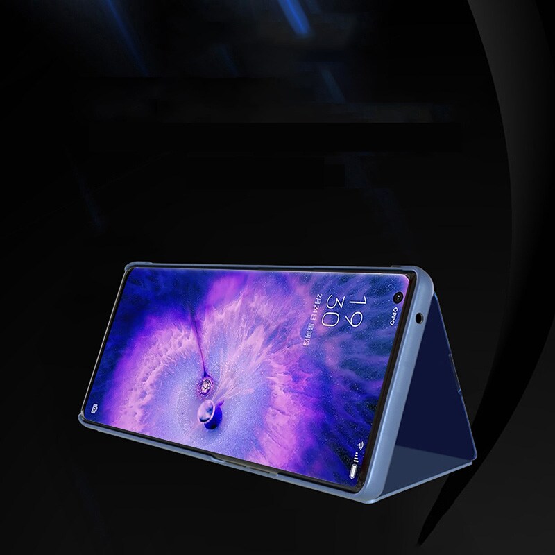 Clear View Case-deksel for Oppo Find X5 Pro-deksel med klaff svart