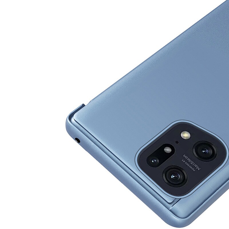 Clear View Case-deksel for Oppo Find X5 Pro-deksel med klaff svart