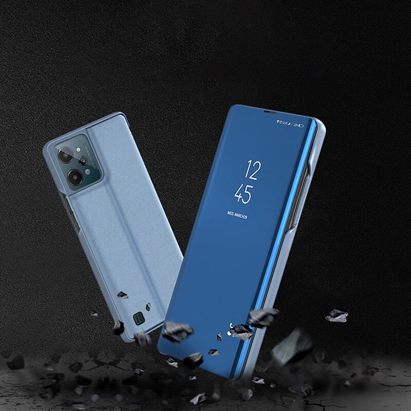Clear View Case-deksel for Realme C31 flipdeksel svart