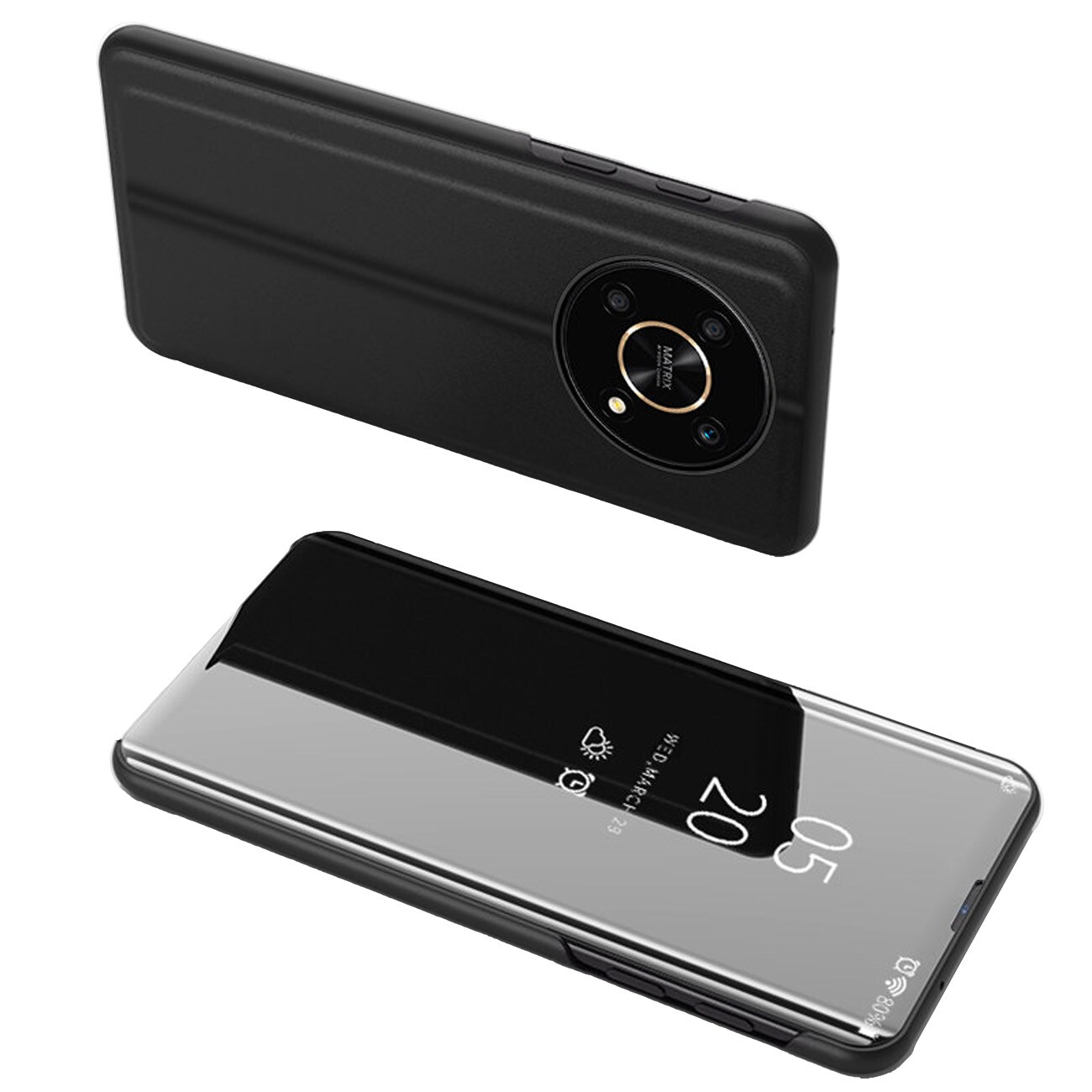 Clear View-etui til Honor X9 / X9 5G / X30 / Magic4 Lite flipdeksel svart