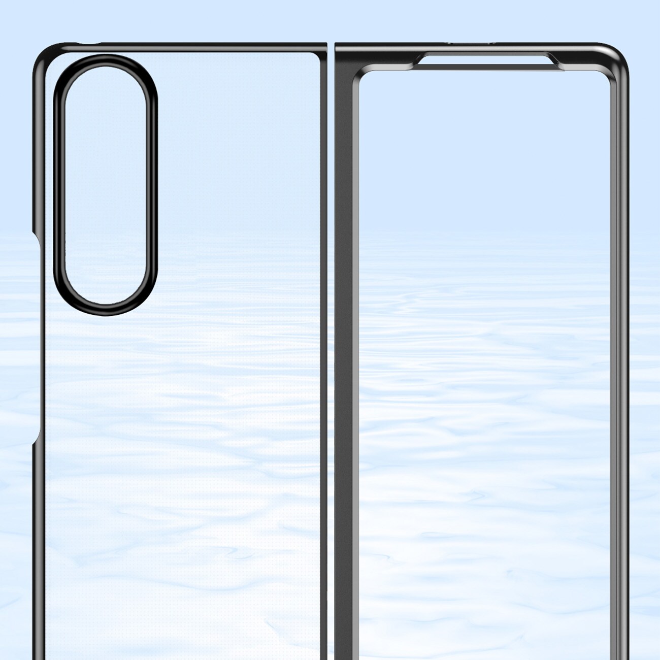 Plating Case-etui for Samsung Galaxy Z Fold 4-deksel med metallramme blå
