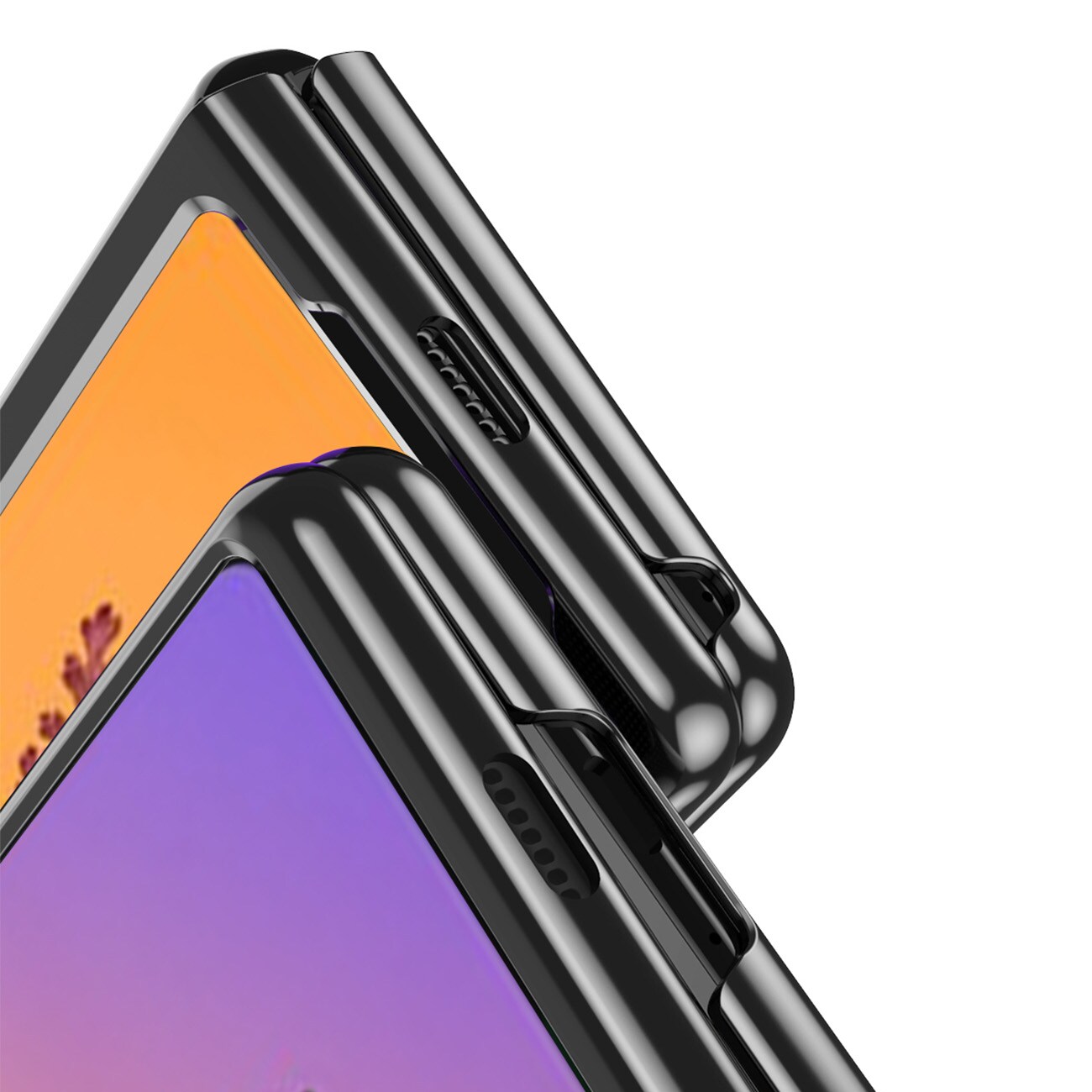 Plating Case-etui for Samsung Galaxy Z Fold 4-deksel med metallramme blå