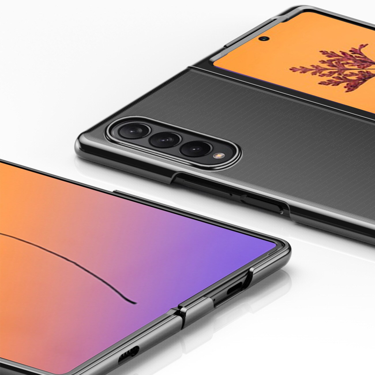 Plating Case-etui for Samsung Galaxy Z Fold 4-deksel med metallramme blå