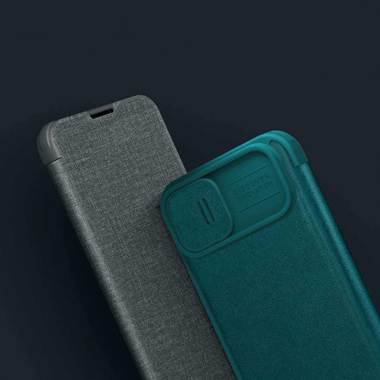 Nillkin Qin lærproff-etui iPhone 14 Plus kameradeksel Holsterdeksel Flip-etui Svart