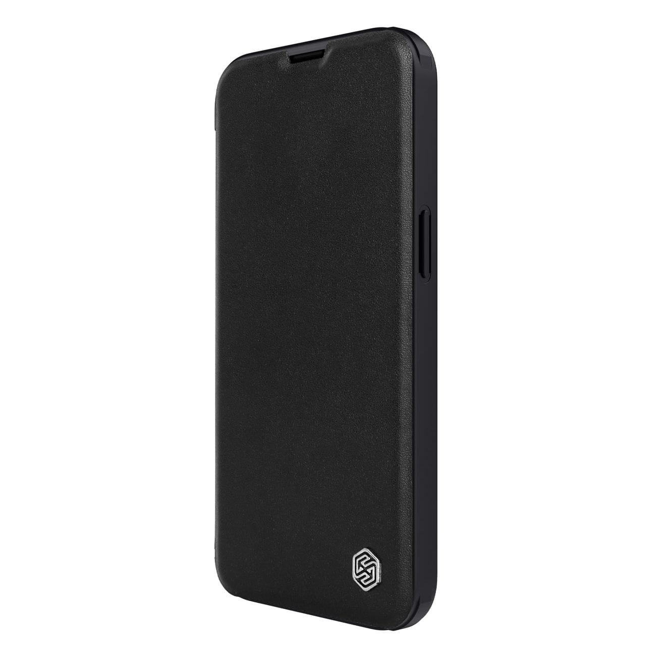 Nillkin Qin lærproff-etui iPhone 14 Plus kameradeksel Holsterdeksel Flip-etui Svart