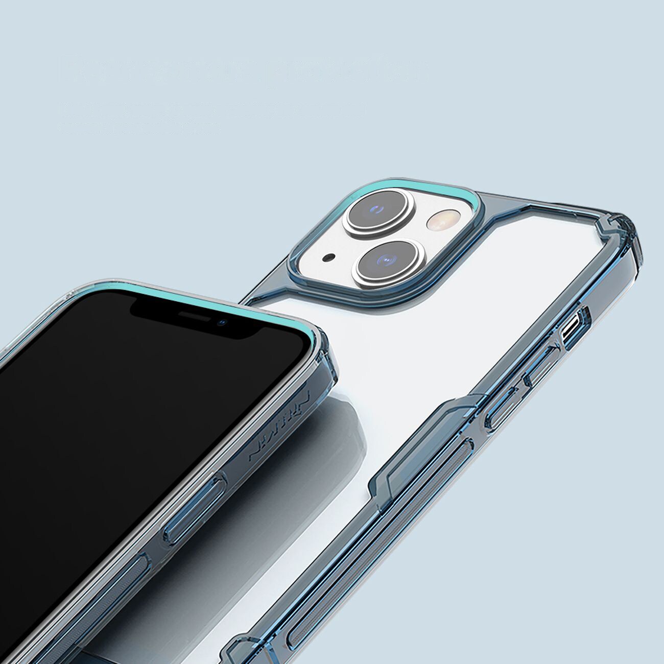 Nillkin Nature Pro iPhone 14 Plus-etui, pansret deksel, blått deksel