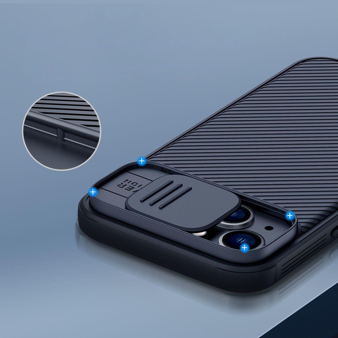 Nillkin CamShield Pro magnetisk deksel iPhone 14 Plus deksel kamerabeskytter svart (med MagSafe)