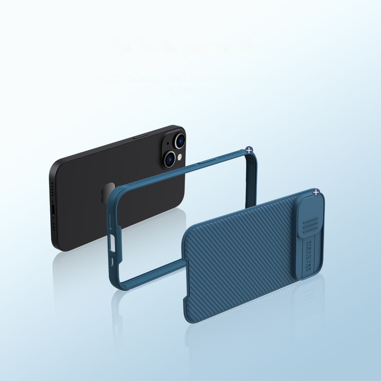 Nillkin CamShield Pro magnetisk etui iPhone 14 Plus deksel kamerabeskyttelse blå (med MagSafe)