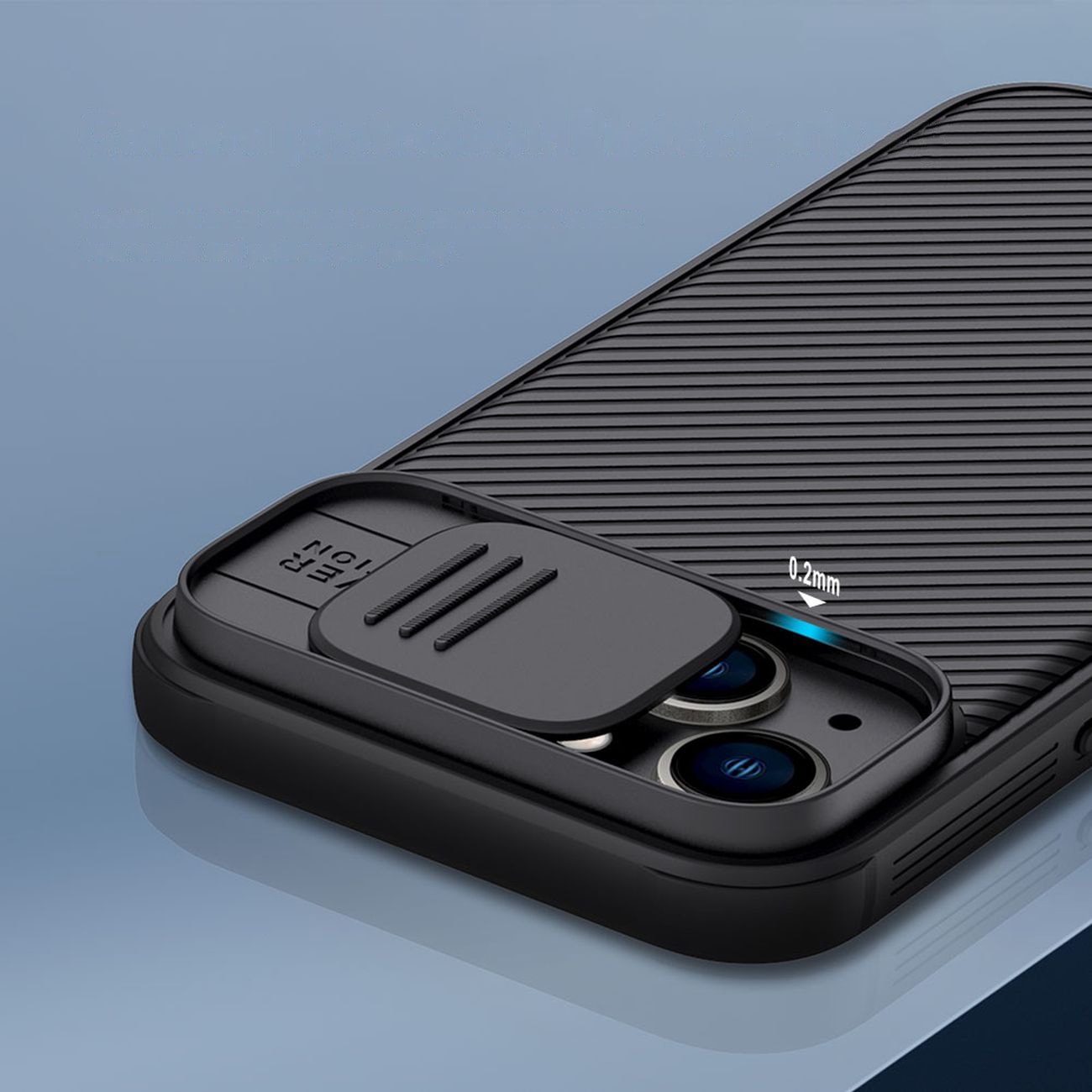 Nillkin CamShield Pro-etui iPhone 14 Plus Armor Cover Kamerabeskyttelse Svart