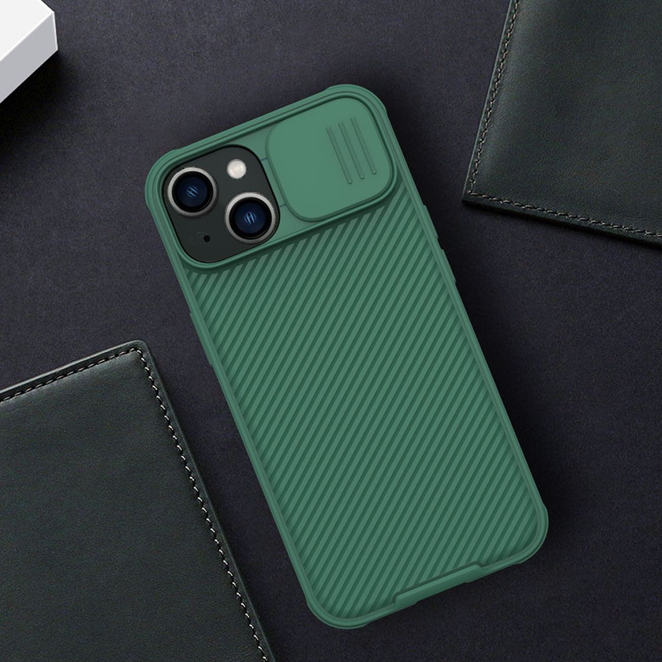 Nillkin CamShield Pro-etui iPhone 14 Plus pansret deksel kamerabeskytter blå