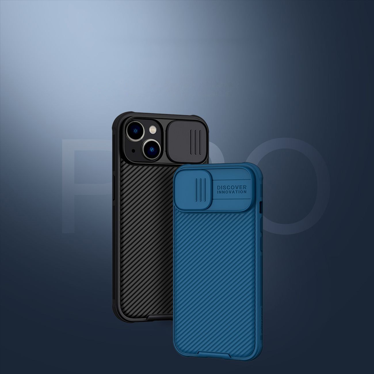 Nillkin CamShield Pro-etui iPhone 14 Plus pansret deksel kamerabeskytter blå