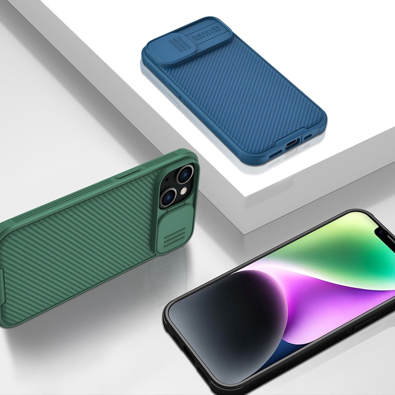 Nillkin CamShield Pro-etui iPhone 14 Plus pansret deksel kamerabeskytter Grønn