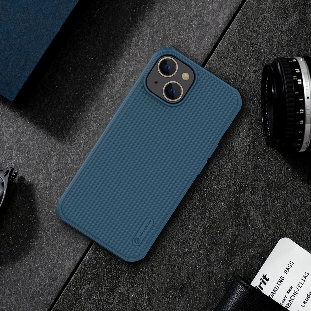 Nillkin Super Frosted Shield Pro-etui for iPhone 14 Plus bakdeksel blå