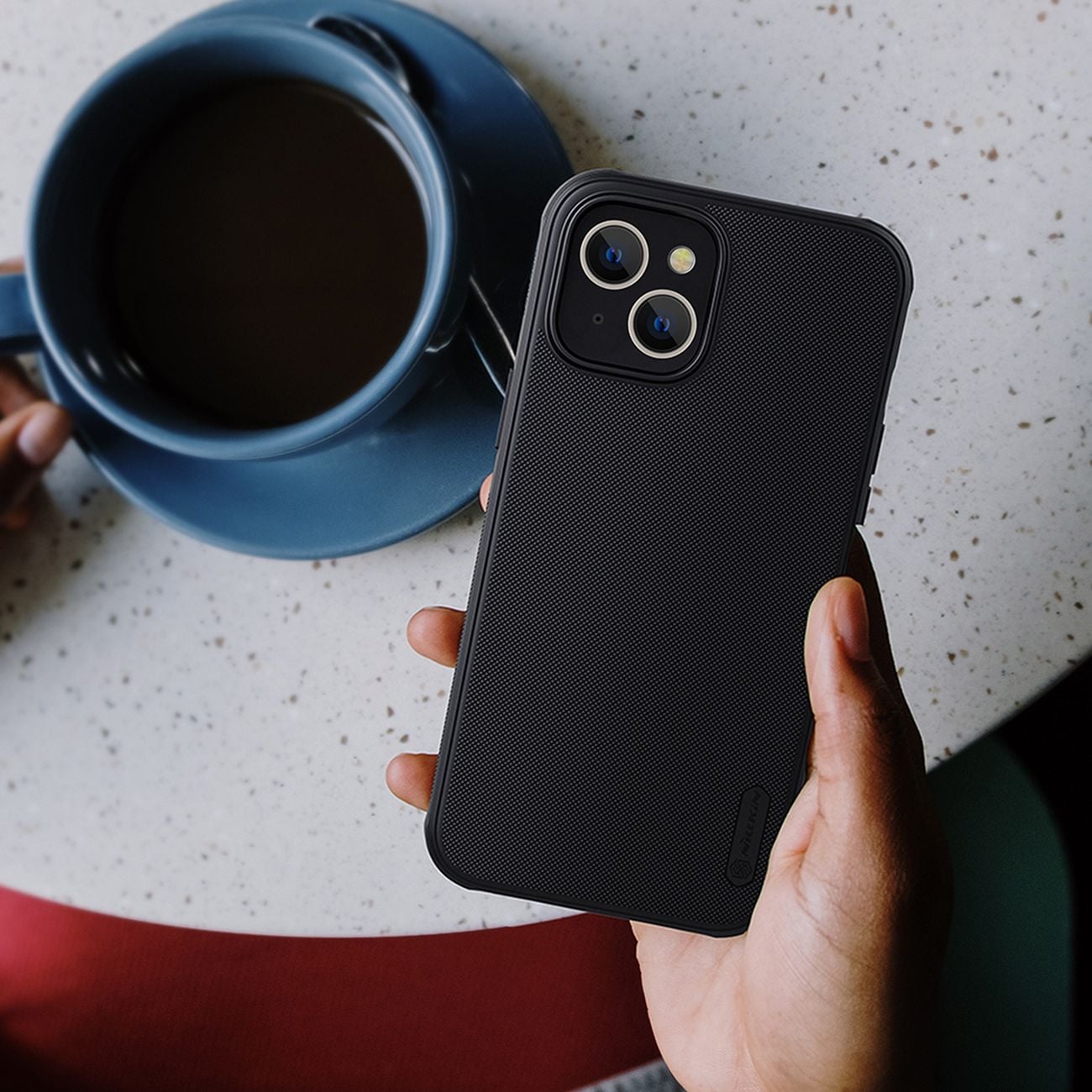 Nillkin Super Frosted Shield Pro-etui for iPhone 14 Plus bakdeksel blå